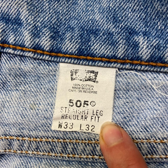 Levi’s 505 straight leg Reg fit denim cutoffs 33W - Picture 6 of 6